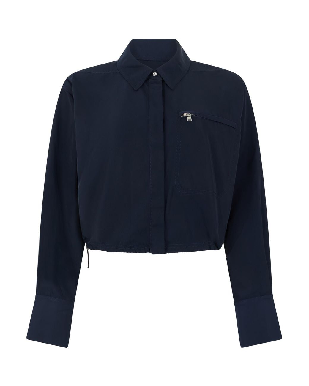Veronica Beard Blue Wilfred Cropped Shirt