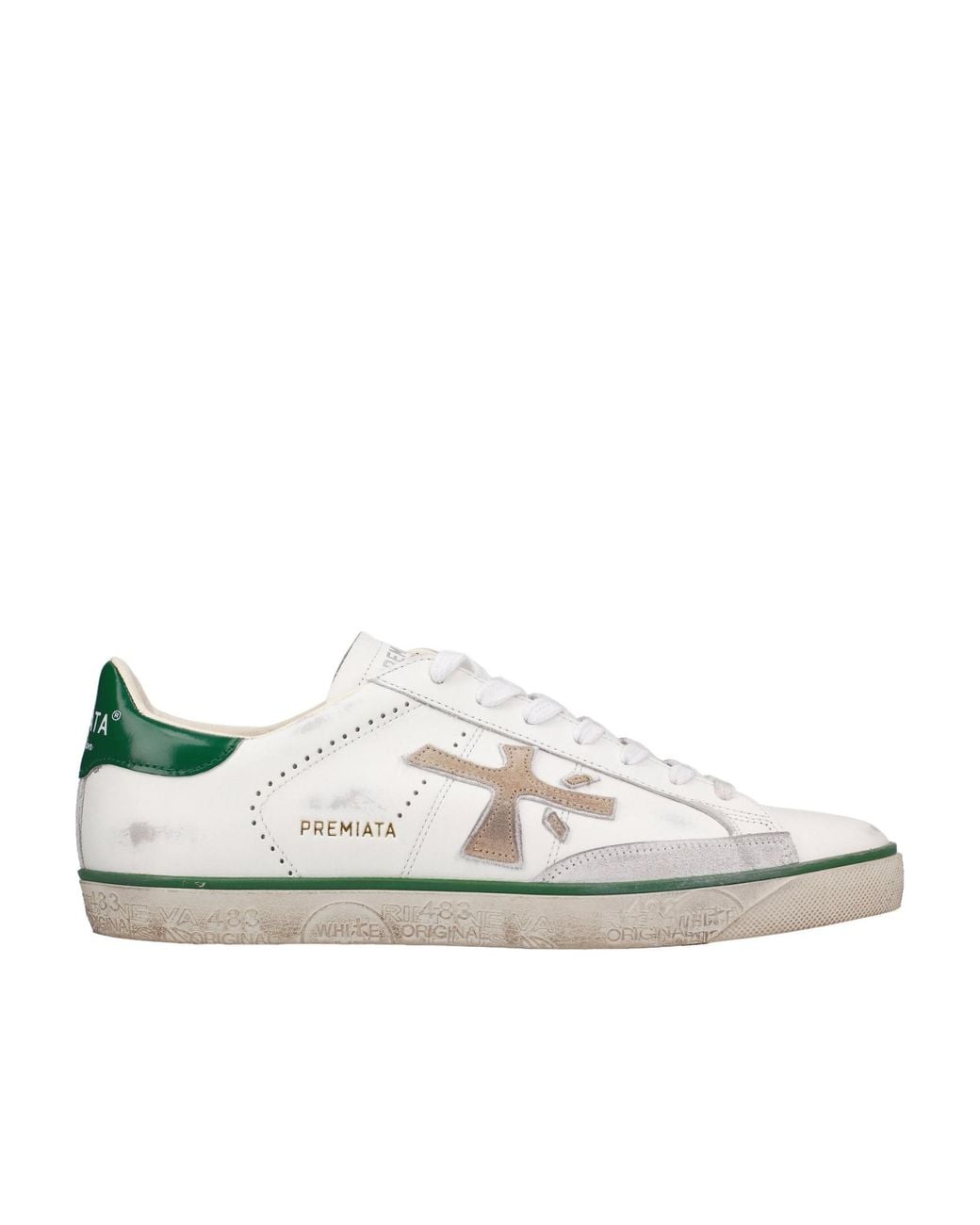 Premiata White Round Head Low-Cut Casual Shoes for men