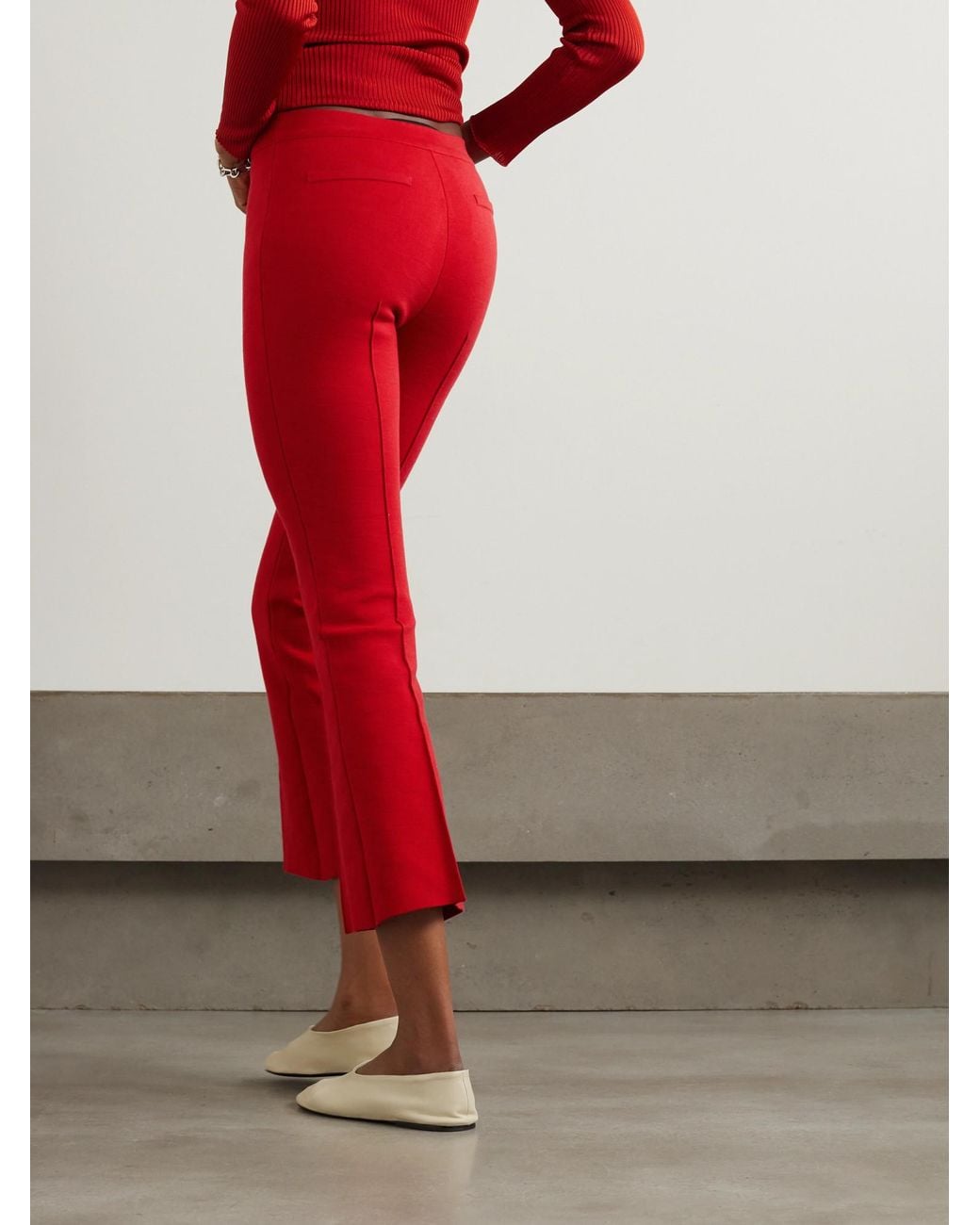 High Sport Stretch-Cotton Flared Pants
