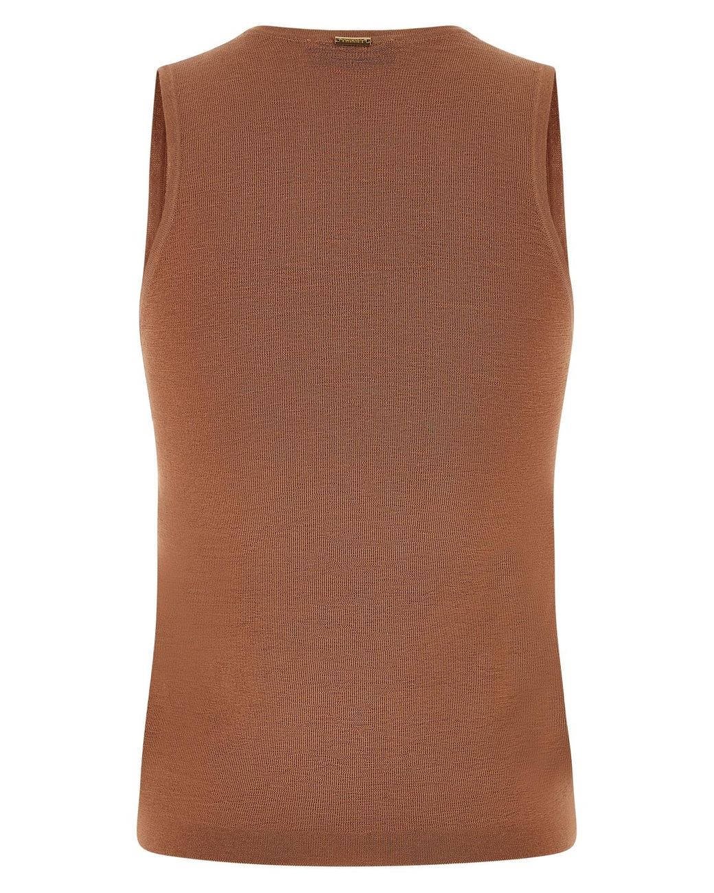 Twinset Brown Sequin Embellished Sleeveless Top