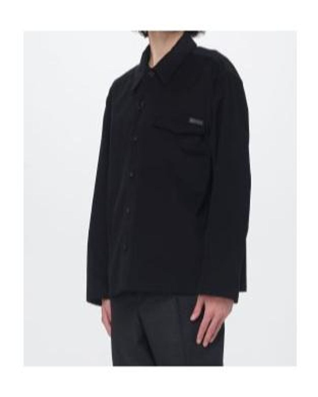 Saint Laurent Black Button-Up Long-Sleeved Overshirt for men