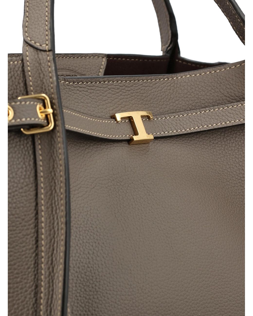 Tod's Brown T-Plaque Top Handle Bag