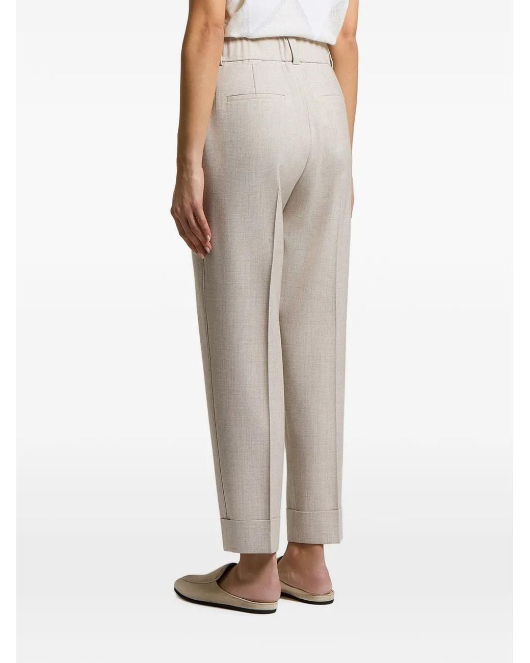 Peserico Gray Pleated Tailored Trousers