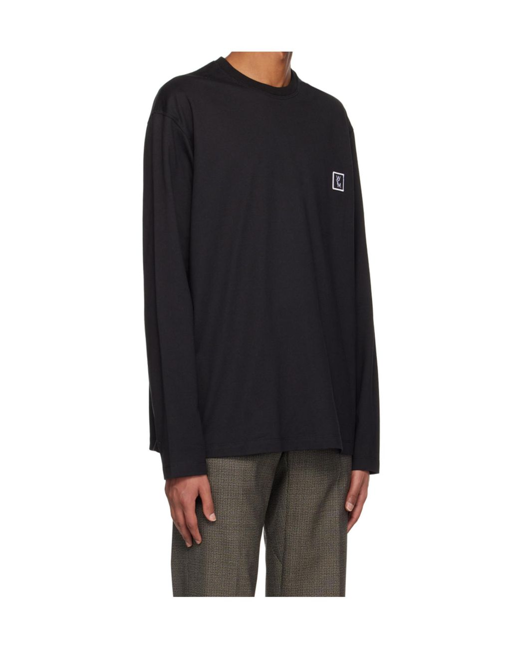 Wooyoungmi Black Long-Sleeve Cotton T-Shirt for men