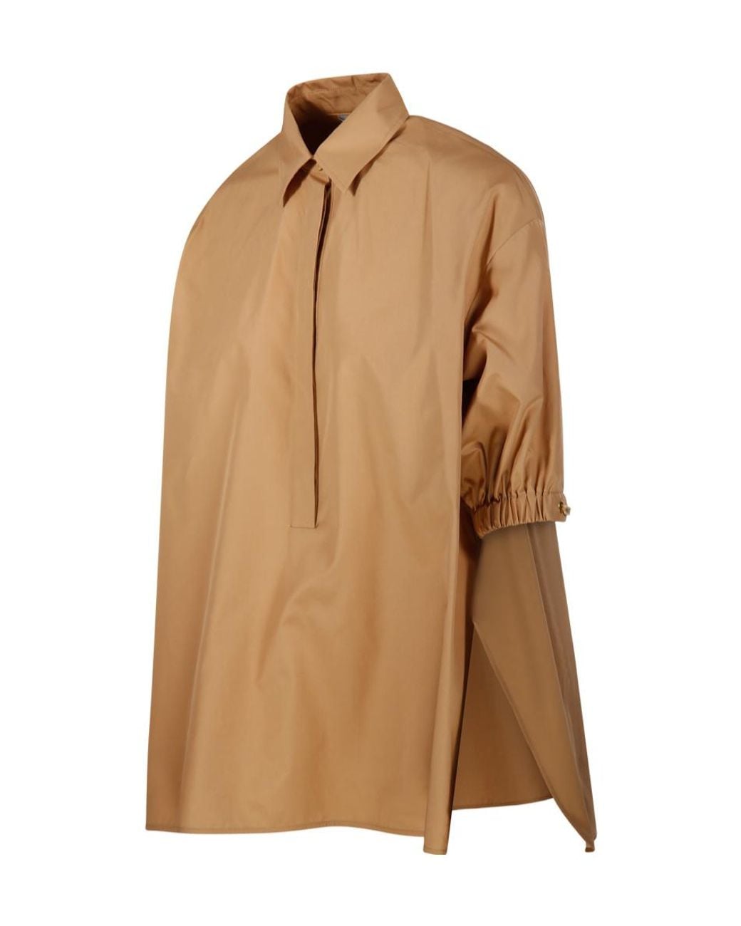 Max Mara Natural Teano Button-Up Long-Sleeved Top