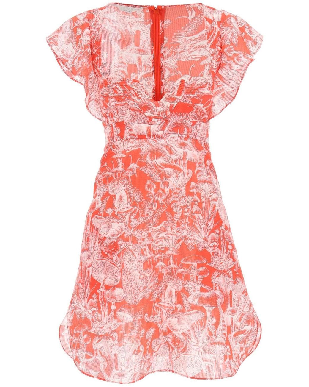 Stella McCartney Red Mushroom-Print Mini Dress