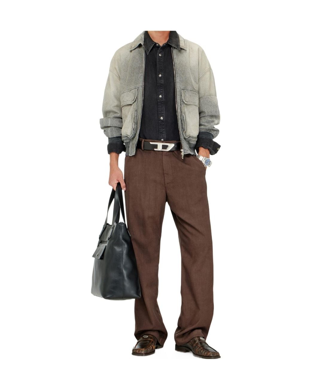 DIESEL Brown Hant Chino Tailored Pants for men