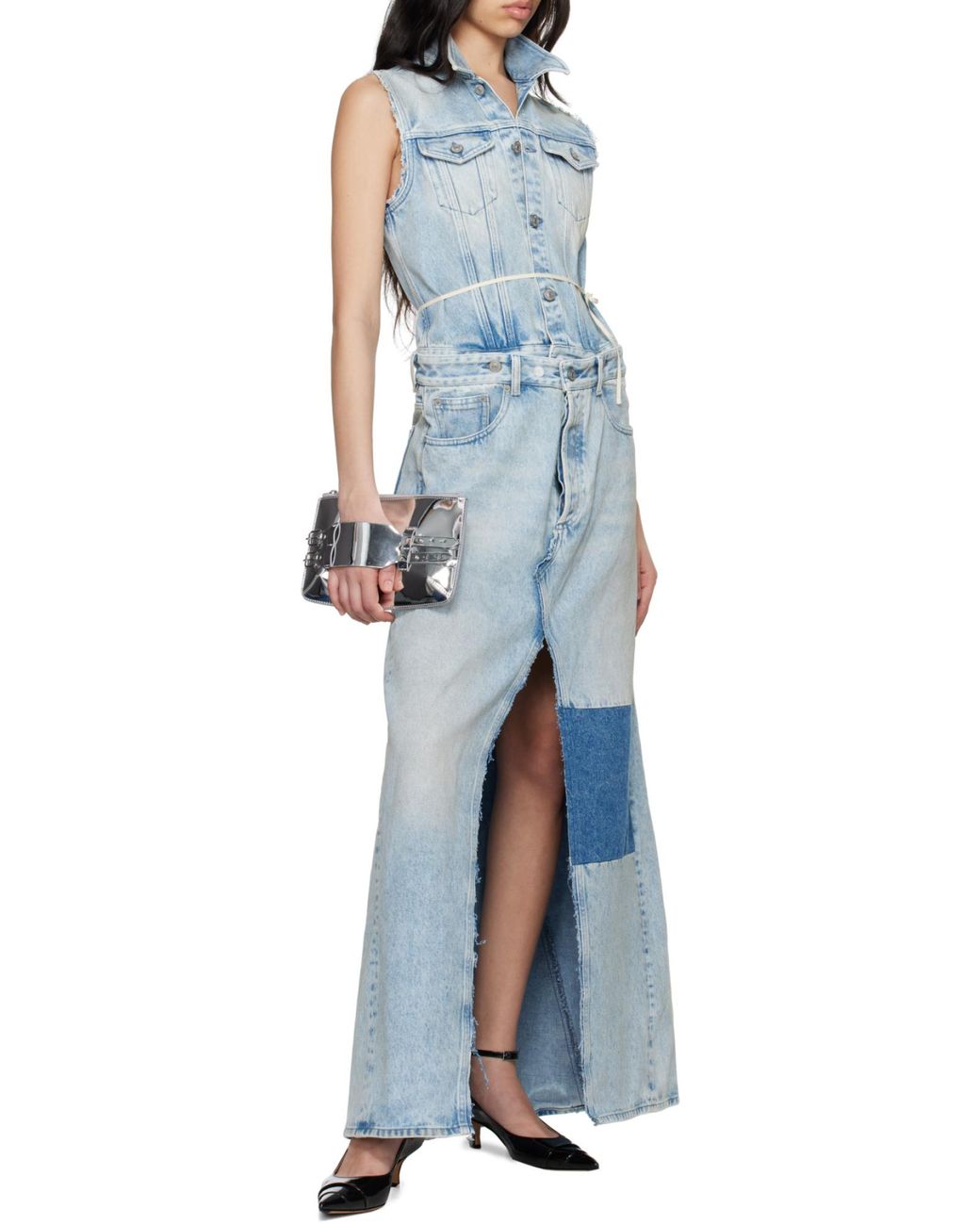 MM6 by Maison Margiela Blue Sleeveless Denim Maxi Dress