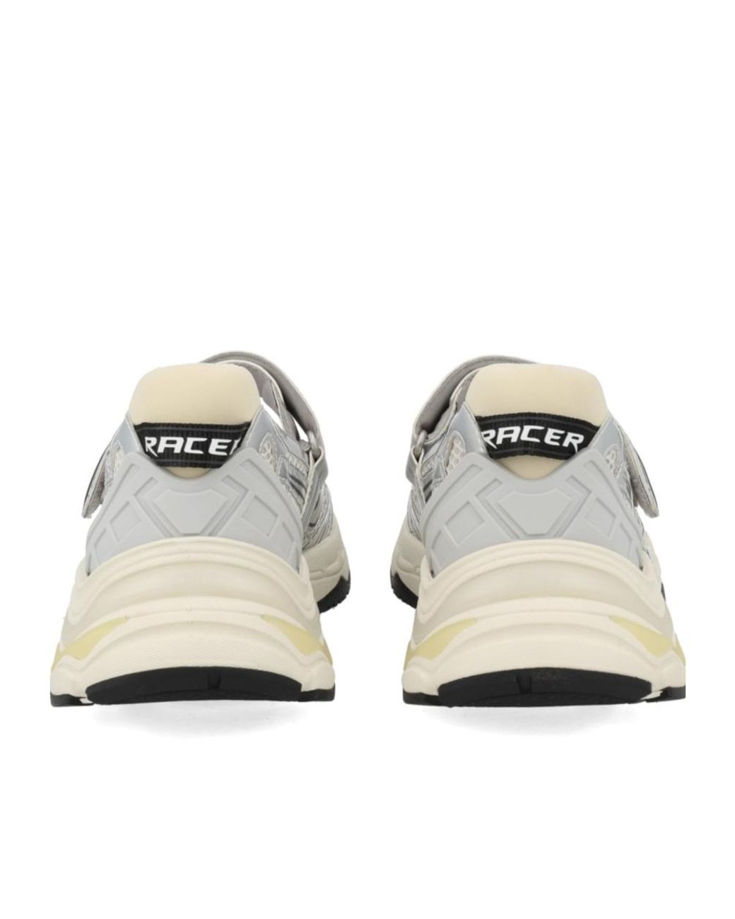 Ash White Touch-Strap Mesh-Panel Slip-Ons