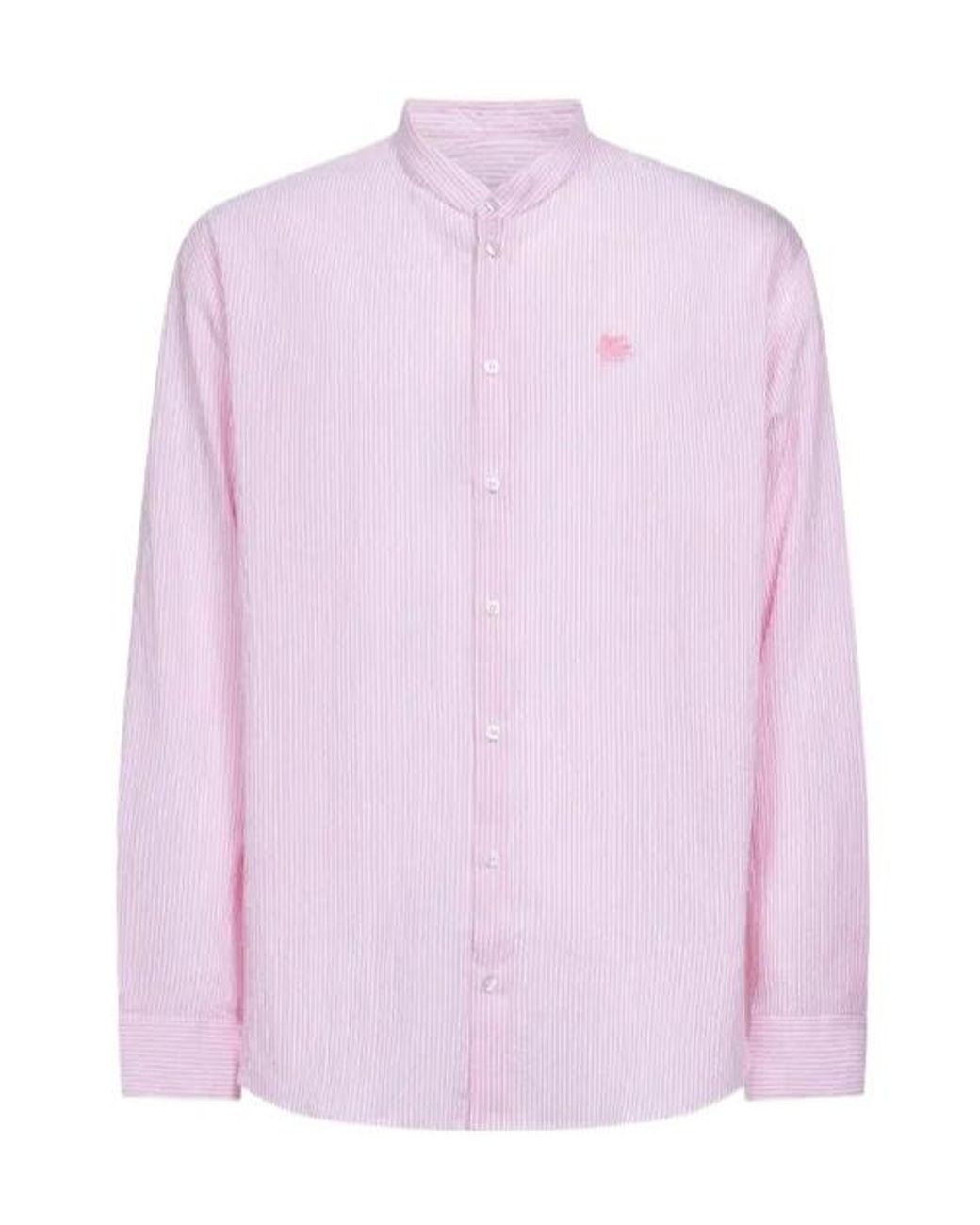 Etro Pink Striped Pattern Shirt for men