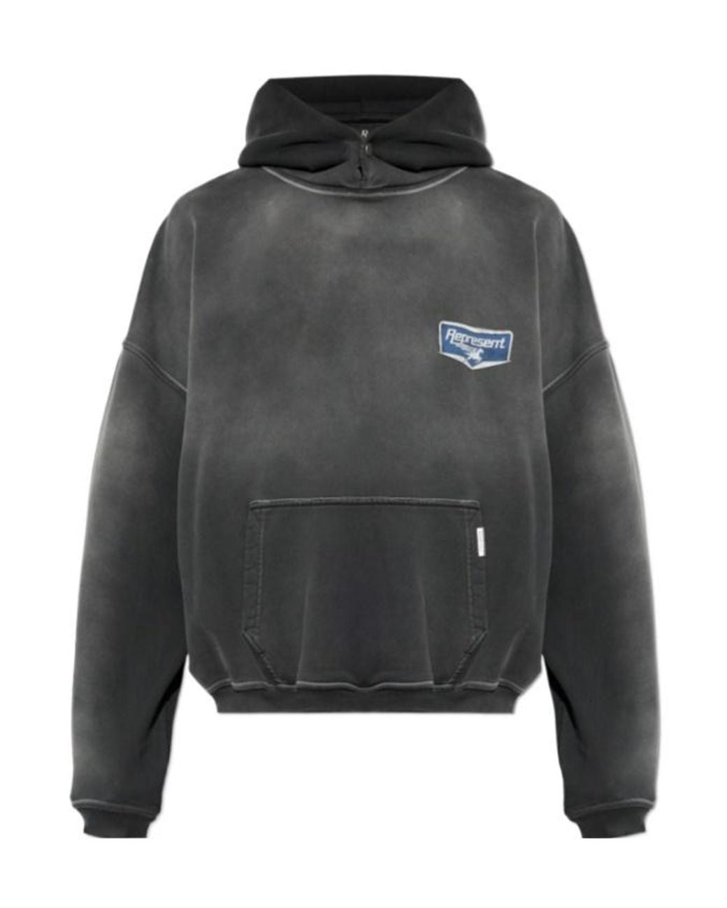 Represent Gray Logo Print Hoodies for men