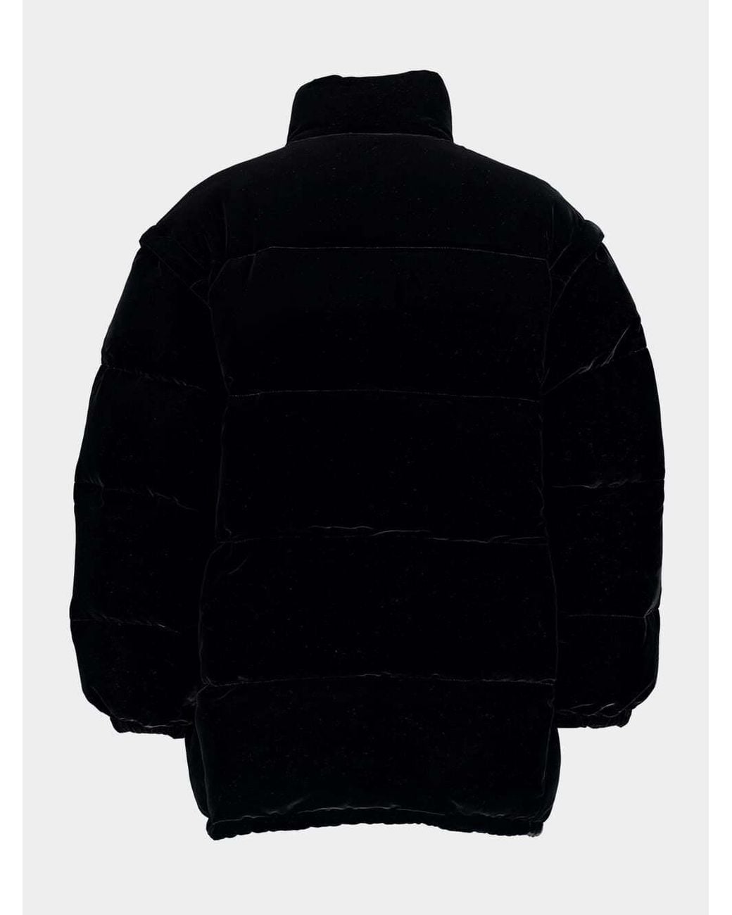 Prada Blue Convertible Velvet Down Jacket