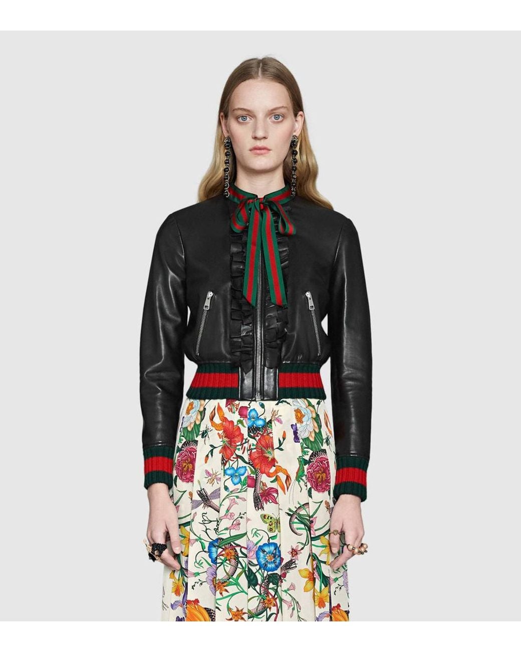 Gucci Black Knot Leather Coat