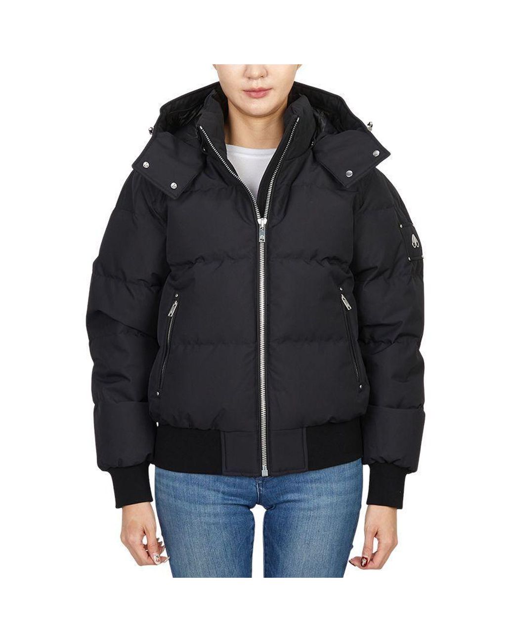 Moose Knuckles Black Padded Hooded Jacket