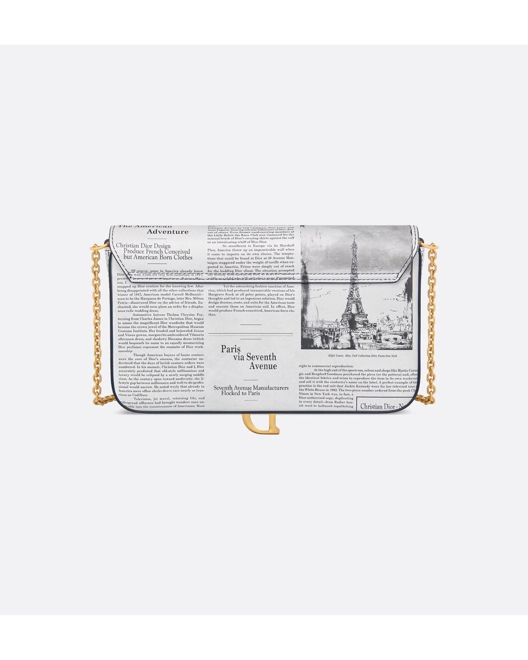 Dior White Medium Saddle Pouch With Chain
