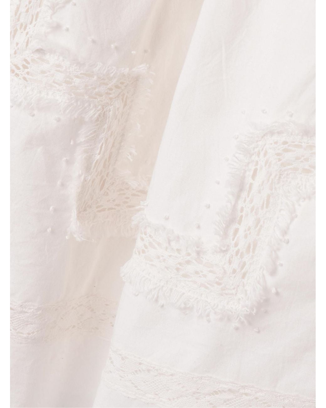 Sea White Crochet Trimmed Pure Cotton Dress