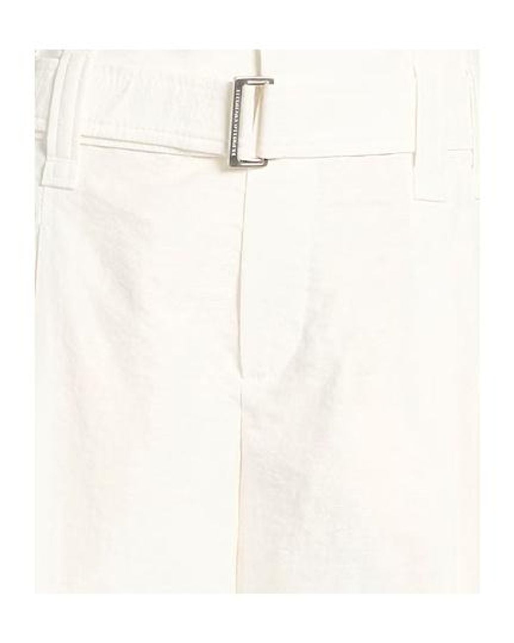 Brunello Cucinelli White Solidcolor Wideleg Trousers