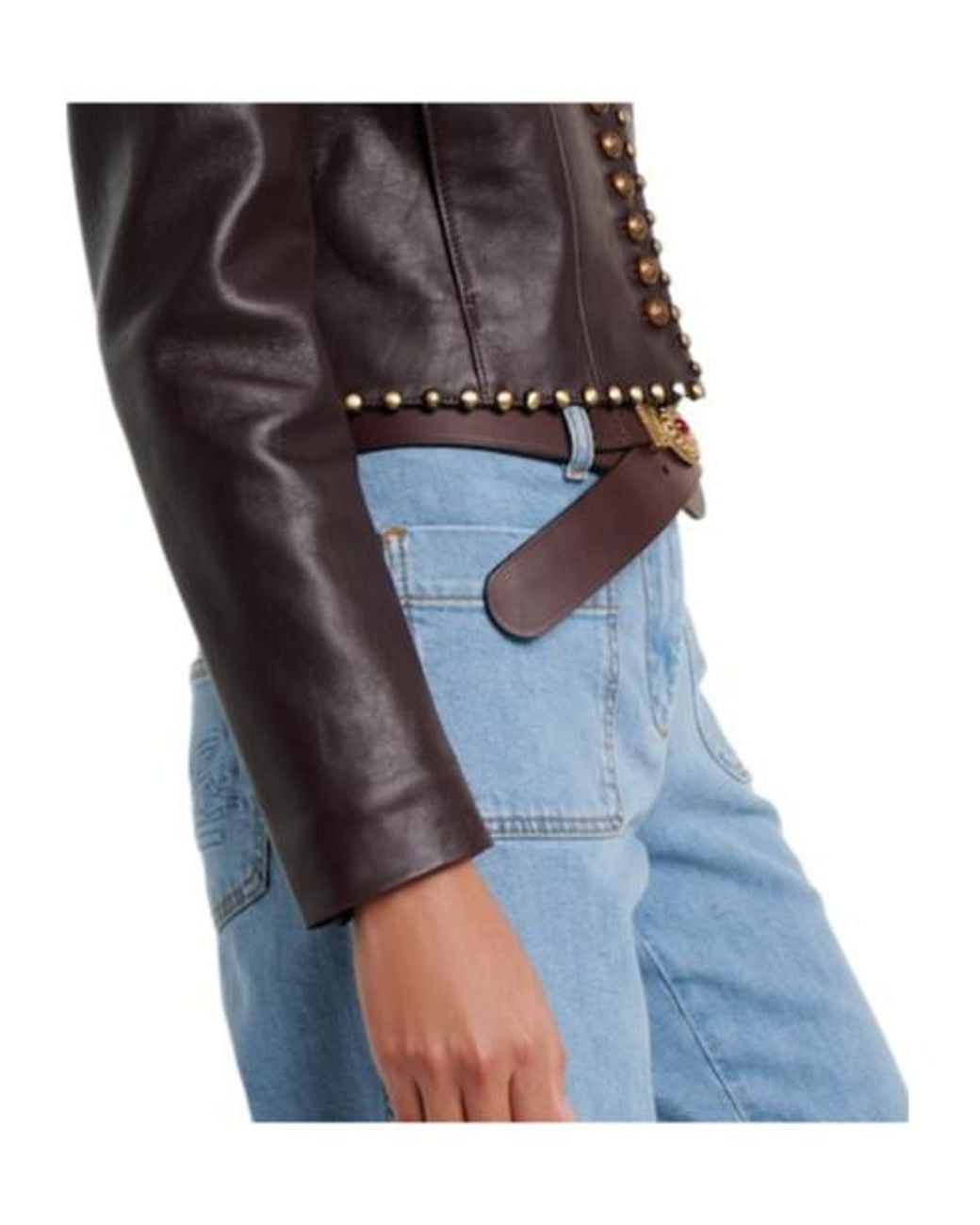 Etro Black Studded Leather Jacket