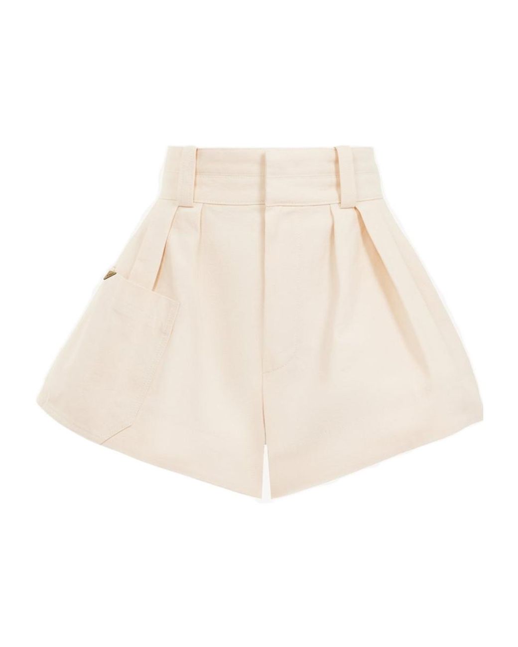 Chloé Natural Chloé High-Waisted Mini Shorts