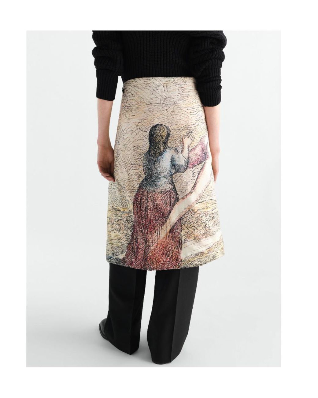 Lemaire Natural Quilted Wrap Skirt
