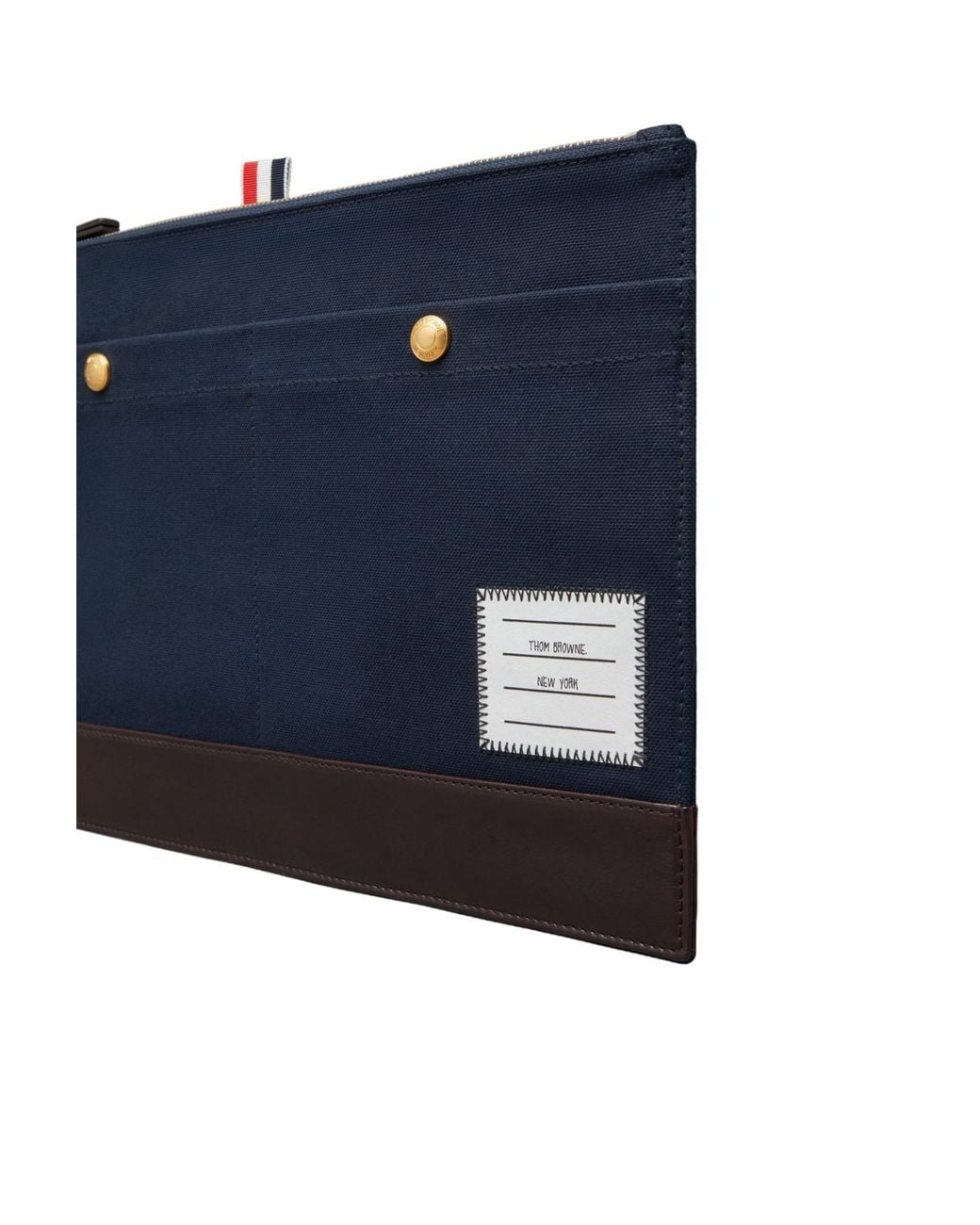 Thom Browne Blue Rwb-Striped Logo Patch Document Holder for men