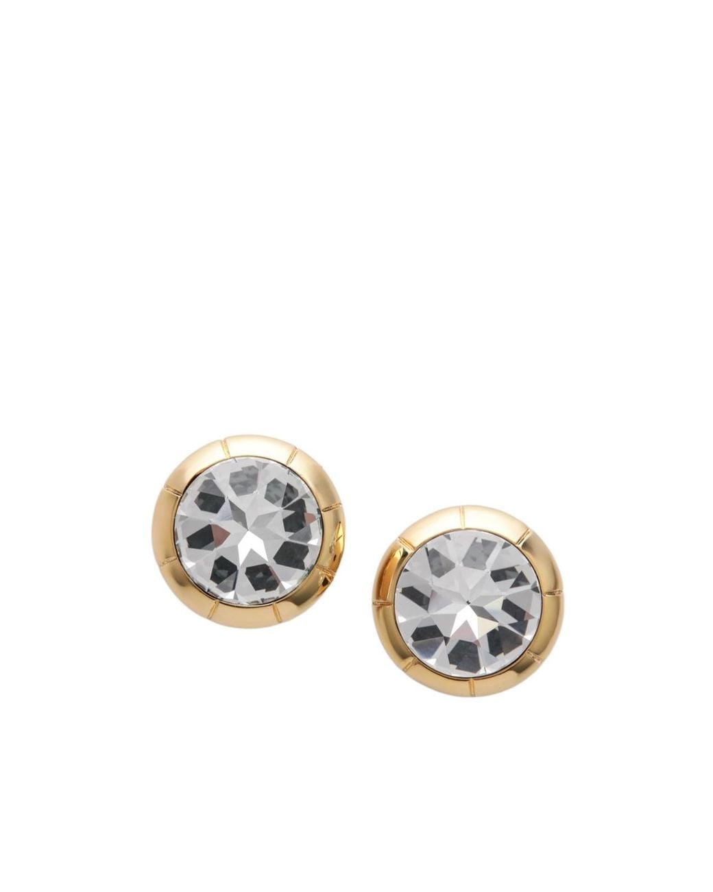 Alessandra Rich White Bijoux Crystal Stud Earrings