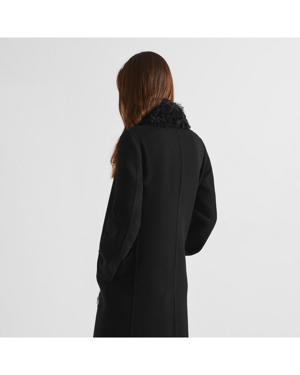 Fendi Black Simple Wool Coat