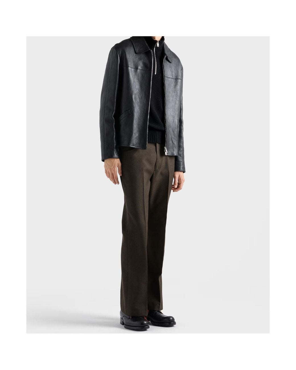 Prada Blue Wool And Cashmere Sweater for men