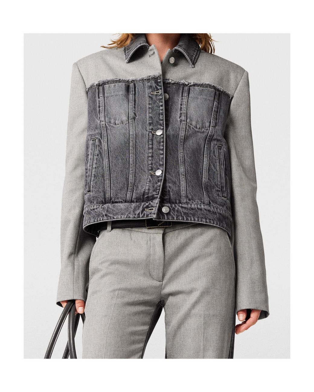 Stella McCartney Gray Panelled Denim Jacket