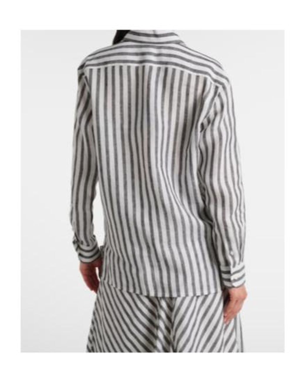 Ralph Lauren White Capri Striped Linen Shirt