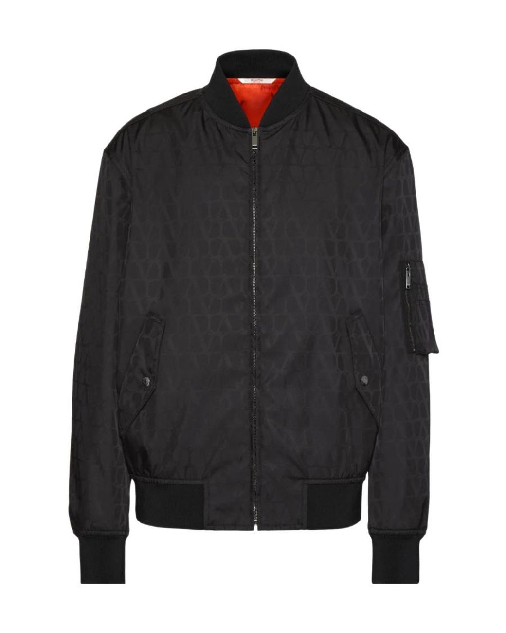 Valentino Black Toile Iconographe-Jacquard Zip-Up Bomber Jacket for men