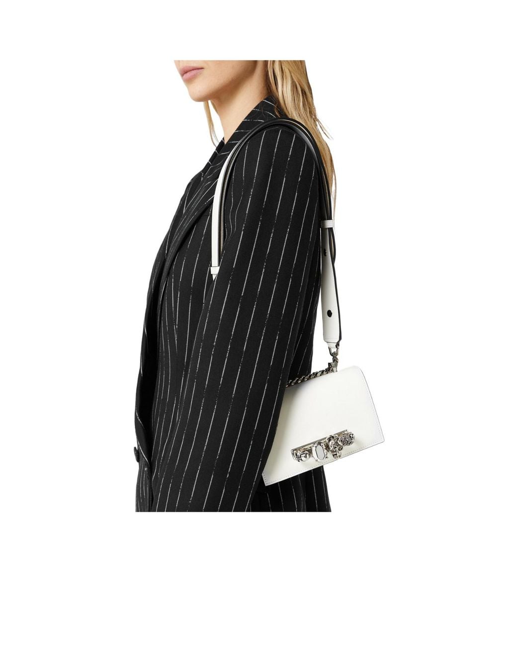 McQueen Natural Solid Color Satchel Bag
