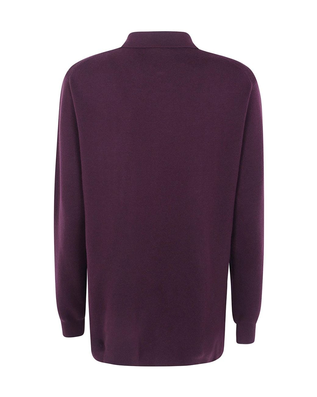 Aspesi Purple Buttoned Polo Sweater