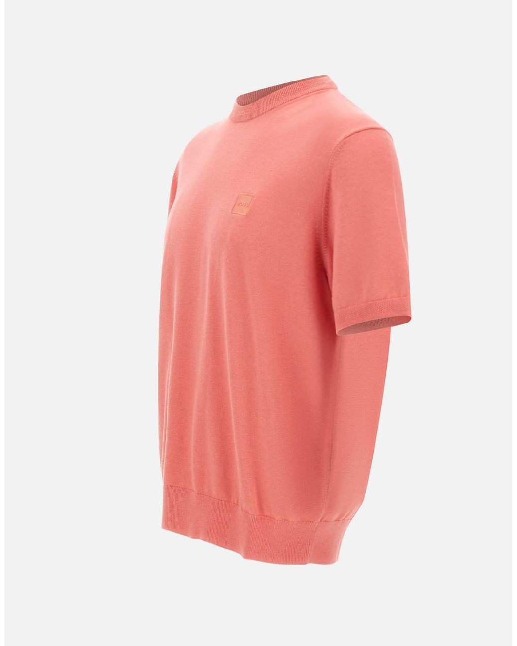 Boss Pink Kanacho Short-Sleeve Knitted Sweater for men