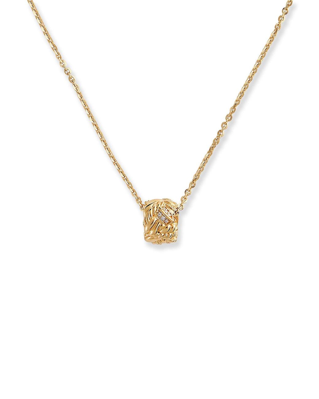 Bottega Veneta Metallic Pendant Necklace