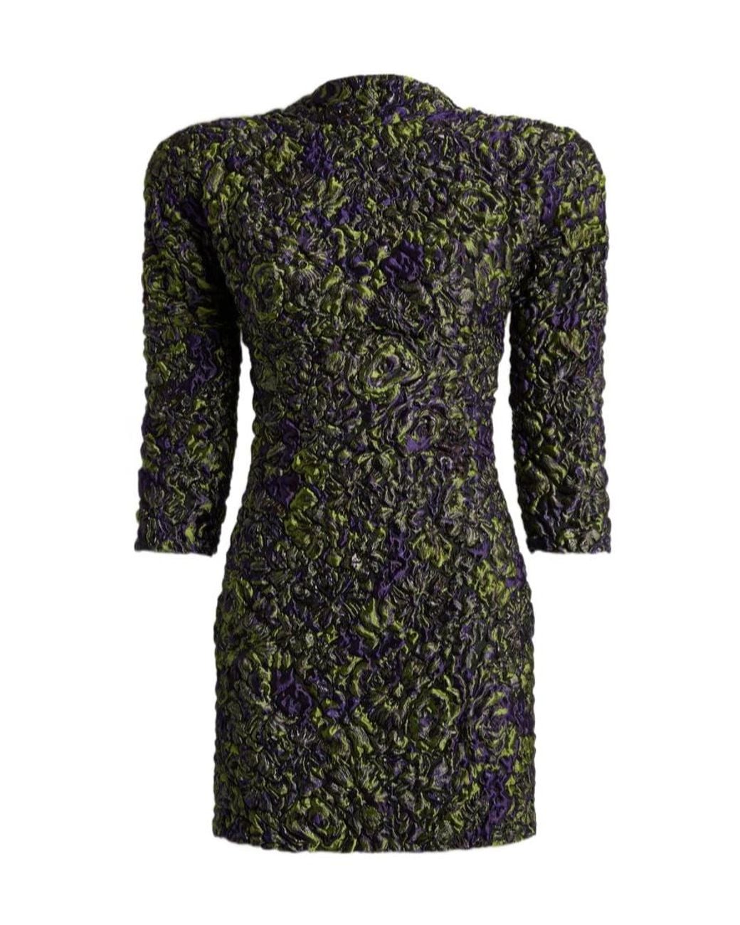 Balmain Black Bubble-Patterned Jacquard Mini Dress