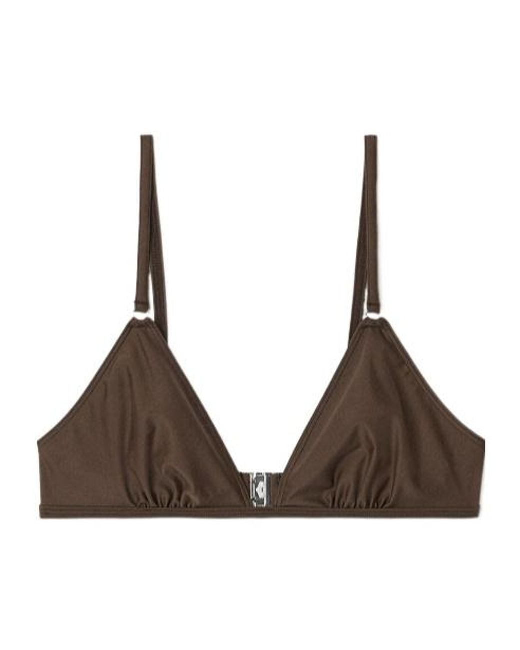 Filippa K Brown Gathered-Back Bikini Top