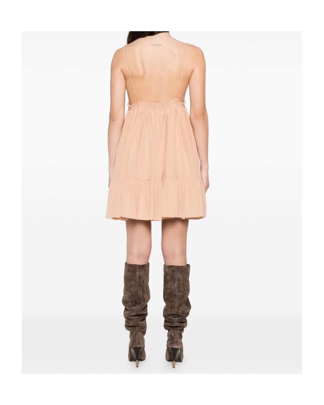 Chloé Pink Chloé Ruffled Tie-Front Mini Dress