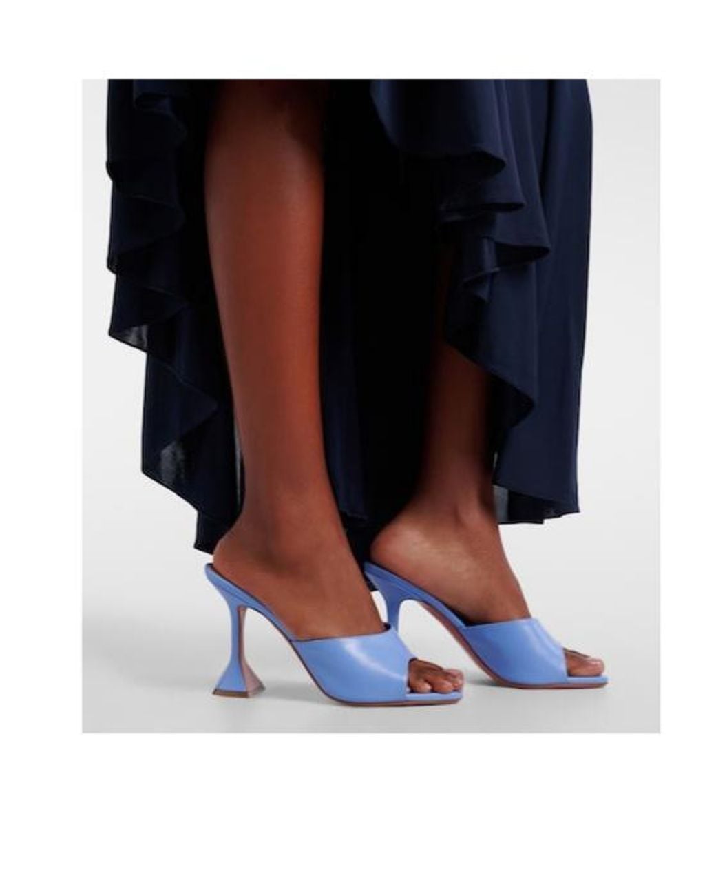 AMINA MUADDI Blue Leather Mules