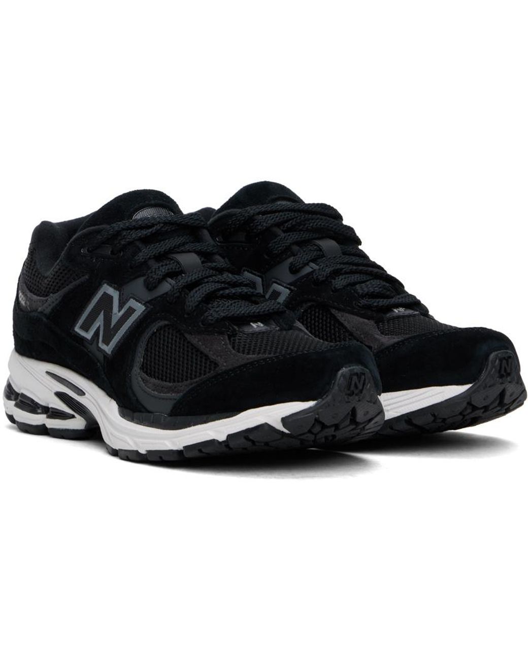 New Balance Black 2002R Lace-Up Sneakers for men