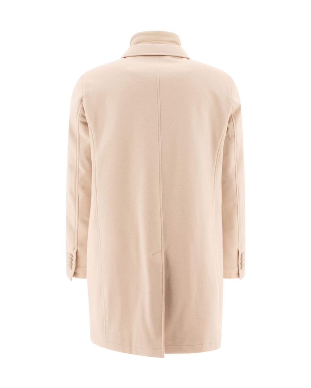 Herno Natural Single-Breasted High-Neck Coat for men