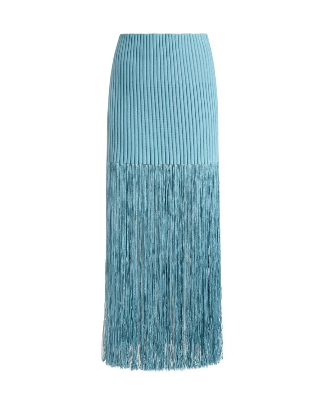 Alaïa Blue Fringed Tube Skirt