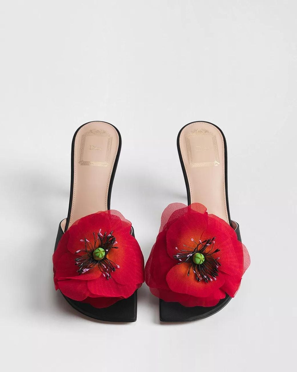 Dior Red Poppy Heeled Slide