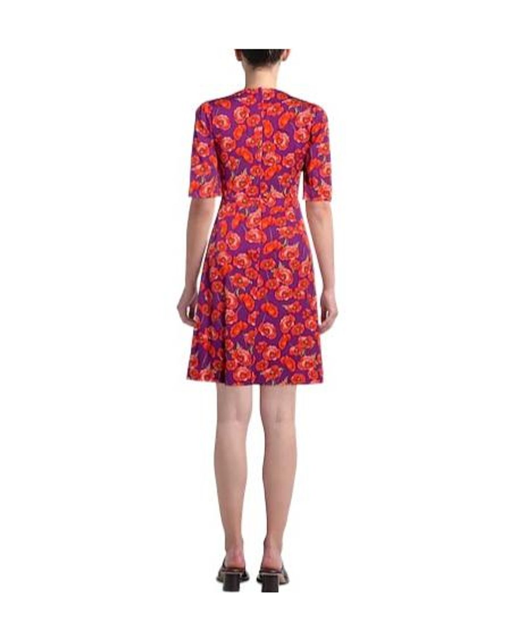 Dolce & Gabbana Red Floral Print A-Line Dress