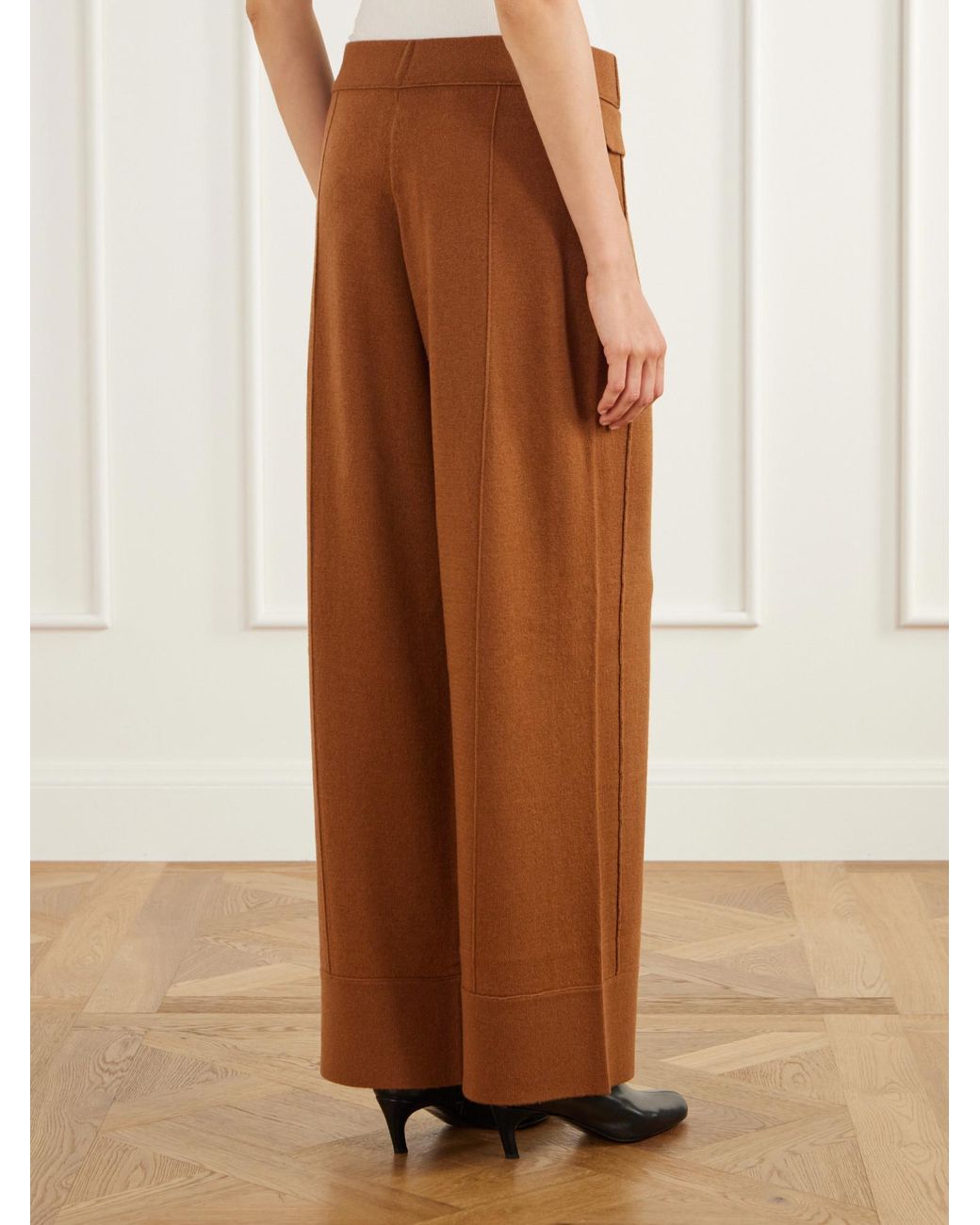 Allude Brown Minimalist Long Pants