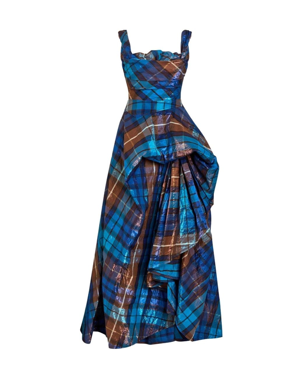 Vivienne Westwood Blue Plaid Shiny Dress