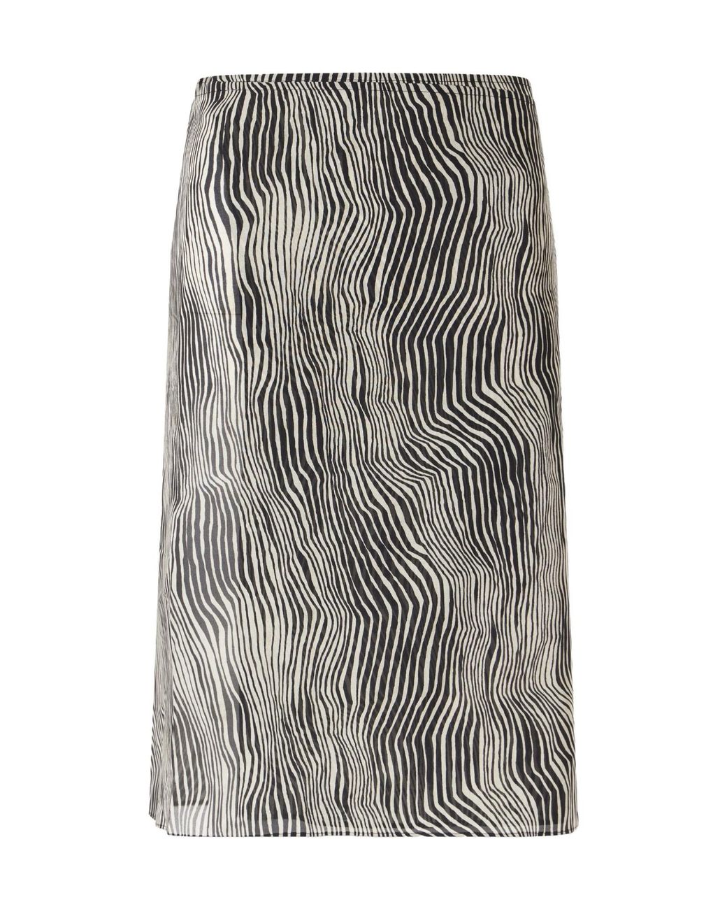 St. Agni Gray Savannah Zebra-Pattern Wrap Mini Skirt