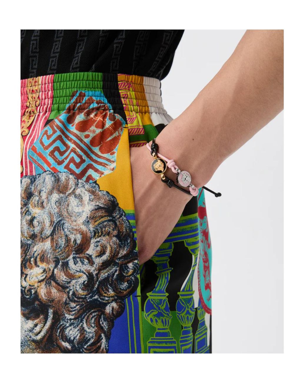 Versace Multicolor Medusa-Head Plaque Bracelet for men