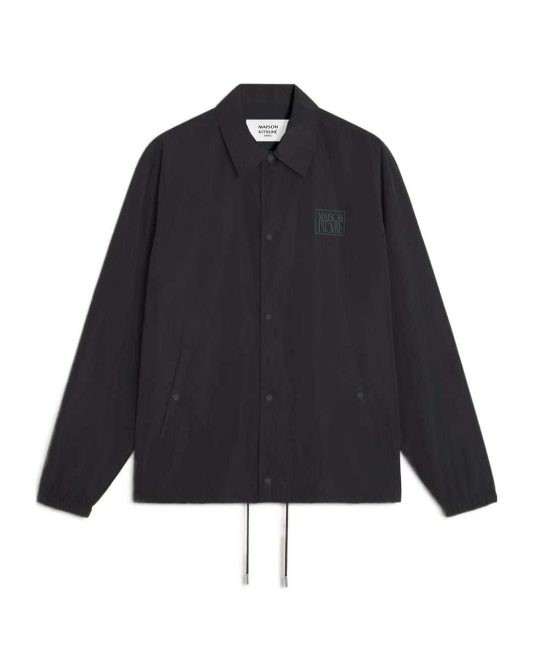 Maison Kitsuné Blue Logo-Print Buttoned Jacket for men