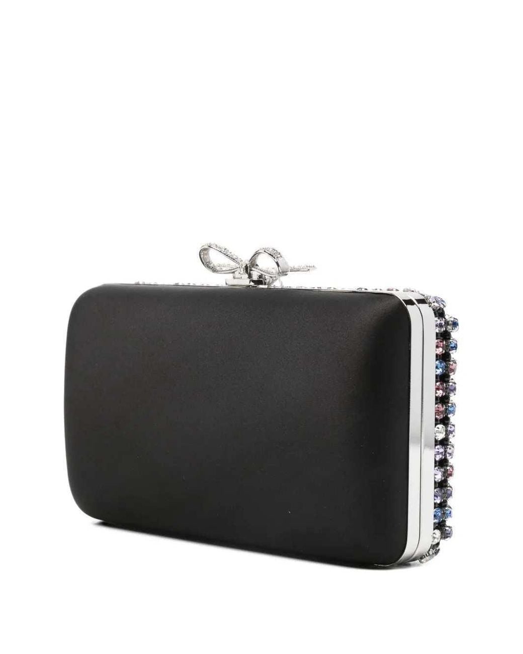 Self-Portrait Black Embellished Chainmail Clutch Bag